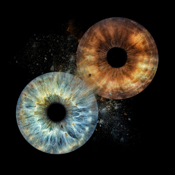 Forografia del iris parejas archivo digital con efecto explosión